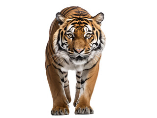 Fototapeta premium a tiger walking on a white background