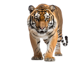 Naklejka premium a tiger walking on a white background