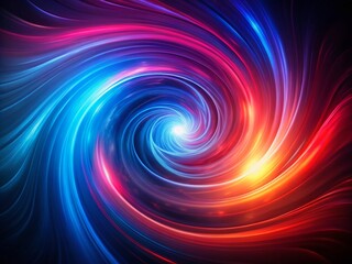 Abstract Swirling Vortex of Vibrant Light in Red, Blue, and Purple for Dynamic Backgrounds