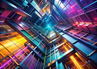 Fototapeta premium Abstract Tech Digital Backgrounds in Architectural Photography for Futuristic Design Inspiration