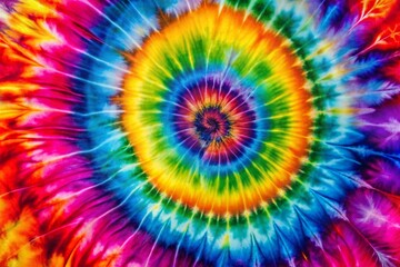 Abstract Vibrant Tie-Dye Pattern with Swirling Rainbow Colors for Psychedelic Art Enthusiasts