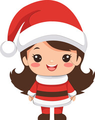 Happy Santa Claus Cartoon Character Isolated Flat Element.