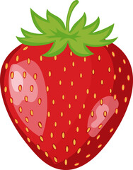 Obraz premium Fresh Juicy Strawberry Element in Red and Green Color.
