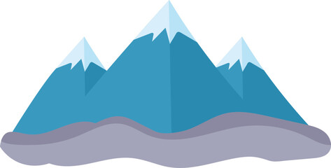 Vector Illustration of Snowy Mountain Element.
