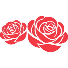 Red Rose Illustration – Minimalist Floral Design for Romance Themes