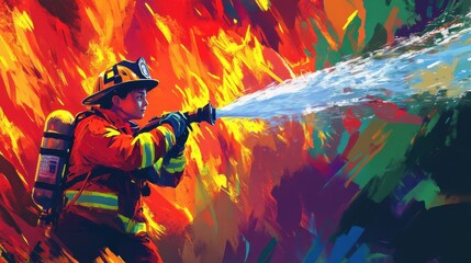 Fototapeta premium Brave Hearts: The Heroes of Firefighting