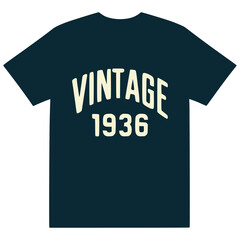 vintage 1936 t shirt fashion lifestyle retro vector illustration template design