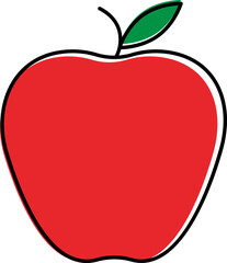 Isolated Red Apple Icon in Flat Style.