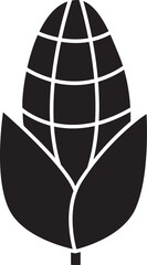 Isolated Glyph Corn Icon or Symbol.