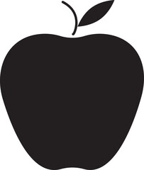 Flat Illustration of Apple Icon in Glyph Style.
