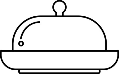 Isolated Cloch Icon in Black Line Art.