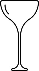 Linear style cocktail glass icon or symbol.