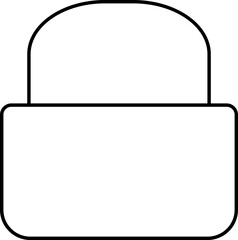 Black line art basket icon or symbol.
