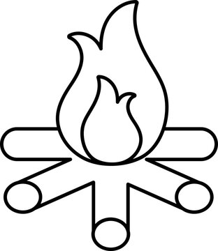 recommend clip art: Black thin line art bonfire icon or symbol.