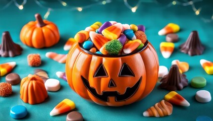 クレイで作られたハロウィンキャンディの世界