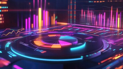 Obraz premium Colorful Digital Data Visualization Concept