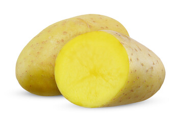 Raw Potato isolated on white background.