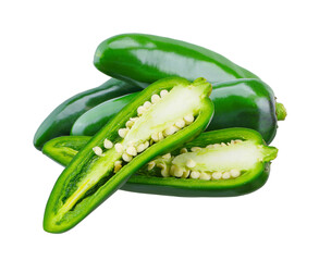 jalapeno peppers isolated on white background.