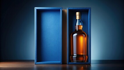 Blue Label whiskey bottle in a box silhouette