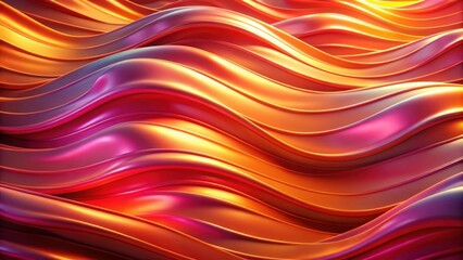 Obraz premium Abstract Wavy Pattern of Vibrant Red and Orange Hues, a Fluid and Smooth Design with a Touch of Gold