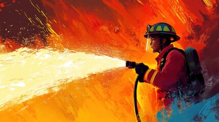 Obraz premium Brave Hearts: The Heroes of Firefighting