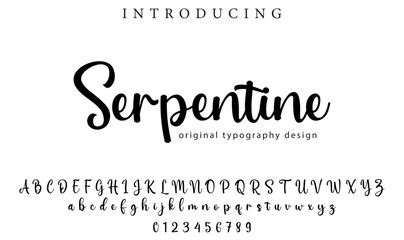 Serpentine Font Stylish brush painted an uppercase vector letters, alphabet, typeface