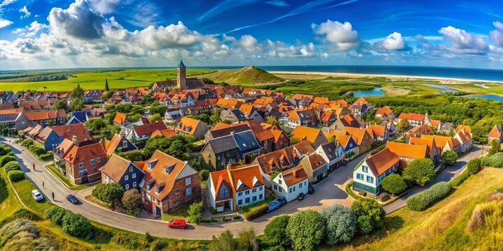 Aerial View of De Koog Village, Texel Island - Stunning Architectural Landscape Photography