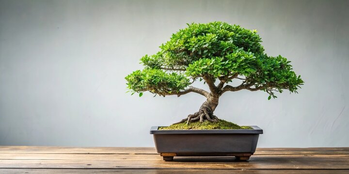 Bonsai tree over white background