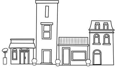 colorfull tall city building