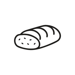 Loaf Of French Bread With Aroma Icon on white background
