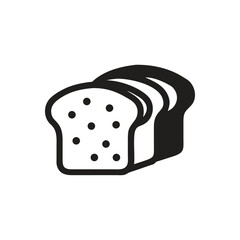 Bread slices icon on white background
