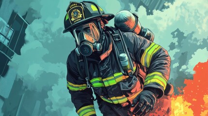 Fototapeta premium Brave Hearts: The Heroes of Firefighting
