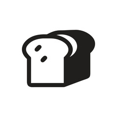 Sliced bread icon on white background