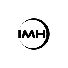 IMH letter logo design with white background in illustrator, vector logo modern alphabet font overlap style, calligraphy designs for logo, Poster, Invitation, etc.