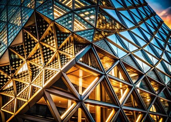 Fototapeta premium Architectural Photography of Dark Lines Background in Modern Design Aesthetic