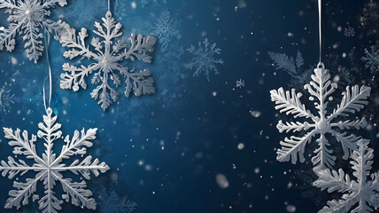 christmas background with snowflakes, ai generated