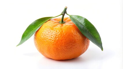 Bright juicy mandarin fruit isolated on white background