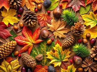 Fototapeta premium Autumn Elements Lineart Aerial Photography for Seasonal Inspiration and Nature Lovers