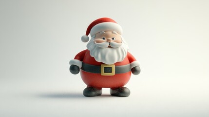 Obraz premium A cartoonish red Santa Claus with a white background