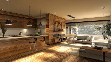 Modern Minimalist Living Room in Neutral Tones