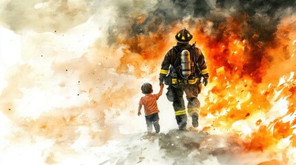 Fototapeta premium Brave Hearts: The Heroes of Firefighting