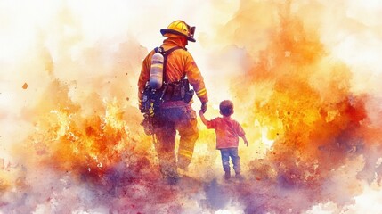 Fototapeta premium Brave Hearts: The Heroes of Firefighting