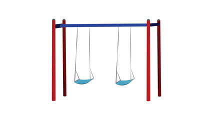 swing park playground. The swing for children. Swing Cartoon Flat Vector Illustration. 