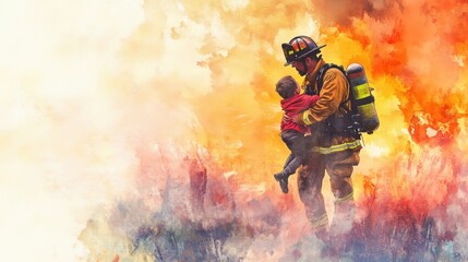 Fototapeta premium Brave Hearts: The Heroes of Firefighting