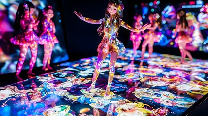 Cutting edge board game featuring holographic projections of animated characters creating an immersive and interactive gaming experience for players