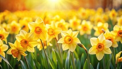 Bright Daffodils Blossoming Spring Making