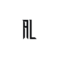 AL monogram logo design letter text name symbol monochrome logotype alphabet character simple logo