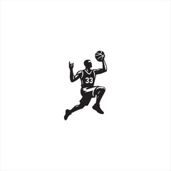 BASKETBALL PALYER SILHOUETTE VECTOR LOGO