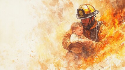 Obraz premium Brave Hearts: The Heroes of Firefighting