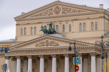Obraz premium One of the most significant opera and ballet theaters in the world. The State Academic Bolshoi Theatre of Russia in the center of Moscow.